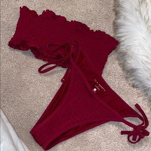 PacSun Maroon Bathing Suit Set